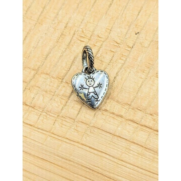 Brighton Bracelet Charm Boy Son Grandson Stick Figure Heart Dangle - Picture 1 of 2